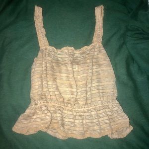 Urban Outfitters cream cinched crop tank